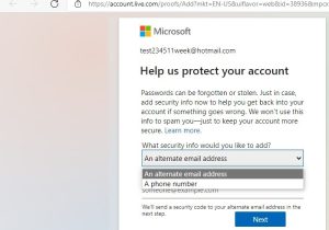 تسجيل الدخول إلى Hotmail حذف معلومات الأمان